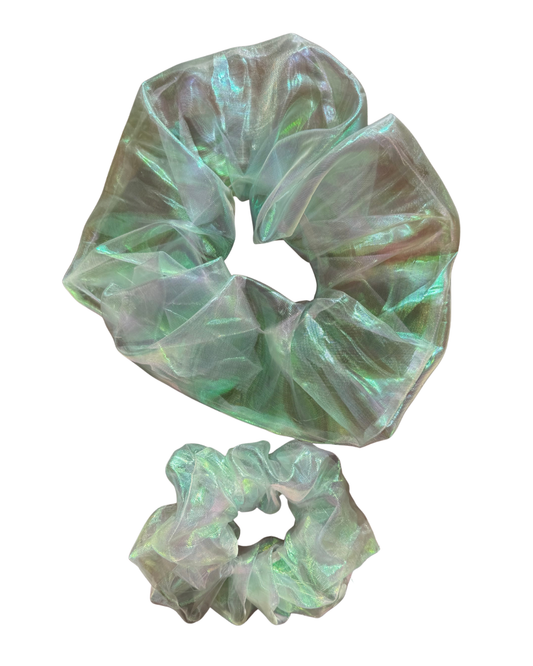Ice Blue Iridescent Scrunchie
