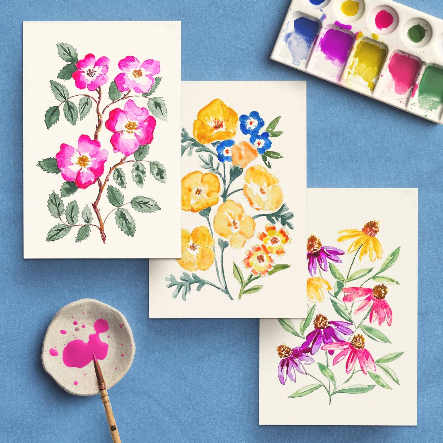 Watercolour Painting Kit : Wildflowers