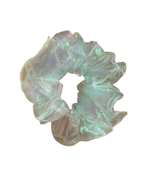 Ice Blue Iridescent Scrunchie