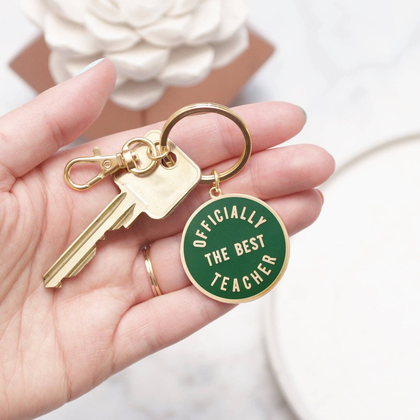 Officially the Best Teacher - Enamel Keyring